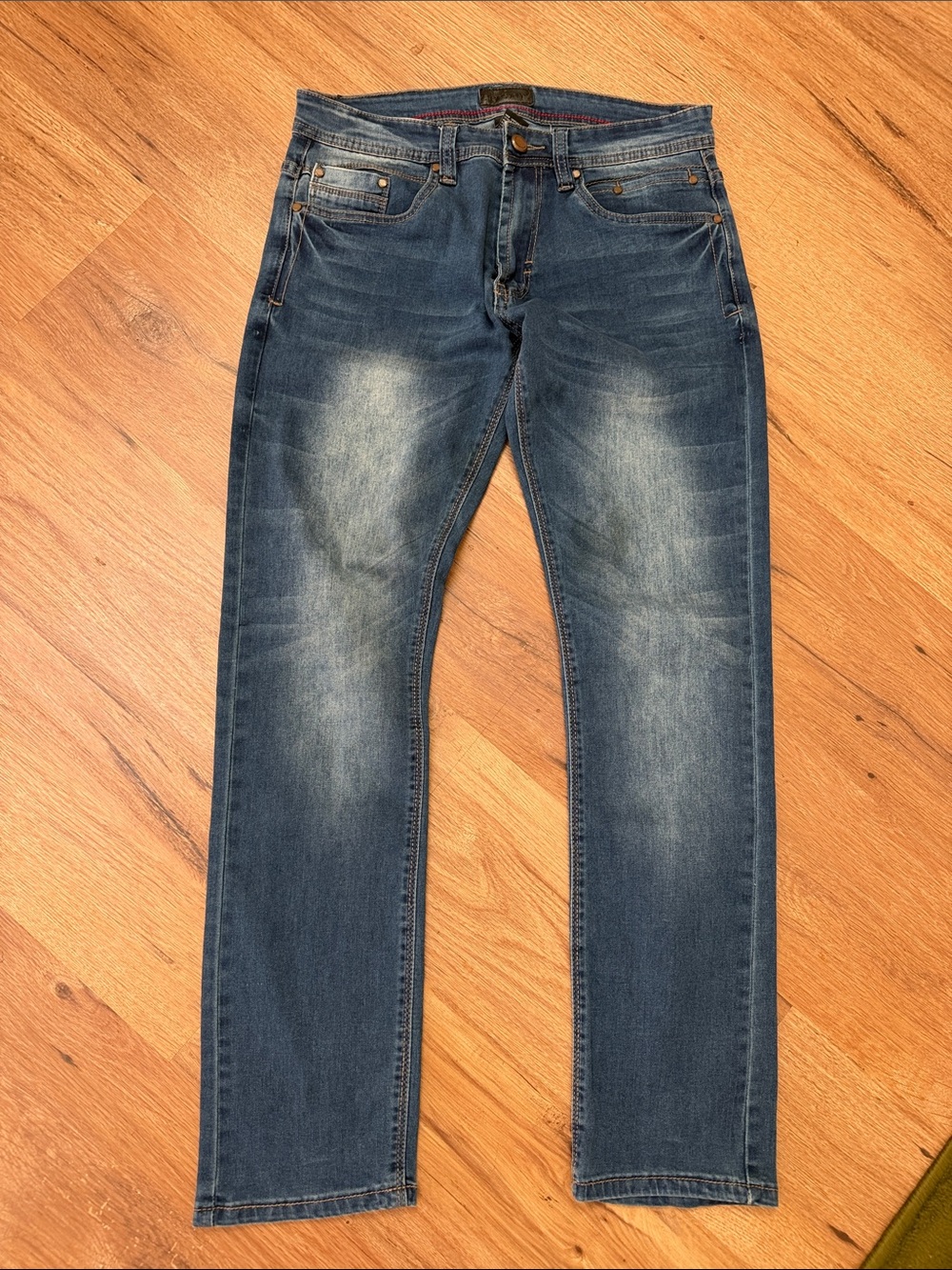 Steve’s Jeans Blue Washed Straight-Leg Jeans, 30 x 30